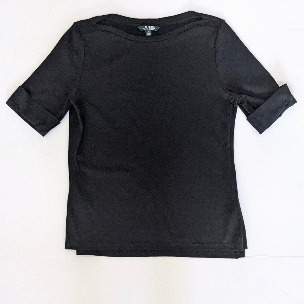 Ralph Lauren Medium Sleeve Cuffed Black Dress Shirt